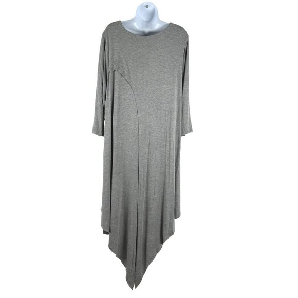 Soft Surroundings Alexandra Jersey Dress 1X Gray Asymmetric NWT DR-1613 - Picture 6 of 9
